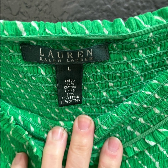 LAUREN Ralph Lauren - Vibrant Green Tiered A-Line/Full Skirt (crepe, gauze) - Picture 5 of 10